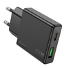 HOCO vékony fali töltő USB A + Type C PD QC3.0 3A 20W N38 fekete - 1. kép