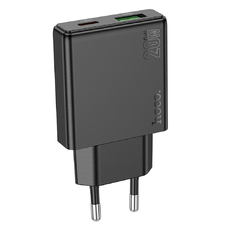 HOCO vékony fali töltő USB A + Type C PD QC3.0 3A 20W N38 fekete