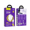 HOCO töltő 2 x Type C + 2 x USB A + kábel Type C - Lightning PD QC3.0 3A 20W N55 fehér - 3. kép