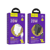 HOCO töltő 2 x Type C + 2 x USB A + kábel Type C - Lightning PD QC3.0 3A 20W N55 fehér - 4. kép