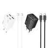 HOCO töltő 2 x Type C + 2 x USB A + kábel Type C to Type C PD QC3.0 3A 20W N55 fehér - 1. kép