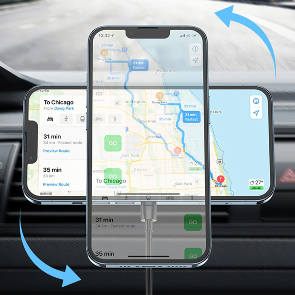 Joyroom JR-ZS240 Mágneses MagSafe autós telefontartó és vezeték nélküli töltő szellőzőre fekete - 9