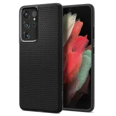 Samsung S21 Ultra Spigen Liquid Air flexibilis TPU gél tok matt fekete (ACS02350)