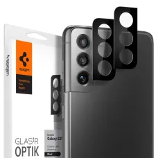 Samsung S21+ Plus fekete kameralencsevédő 9H üveg Spigen Optik.TR 2x (AGL02734)