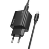 HOCO töltő 2 x Type C + 2 x USB A + Type C kábel Lightningre PD QC3.0 3A 30W N56 fekete - 0. kép