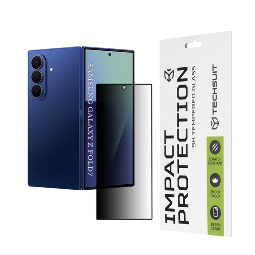 Samsung Galaxy Z Fold7 Fekete Techsuit 111D Privacy Fólia Teljes Ragasztóval üvegfólia
