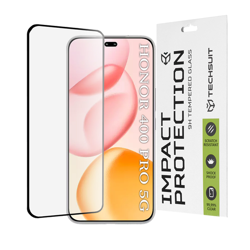 Honor 400 Pro Čierny Techsuit 111D Úplné Pokrytie / Úplne Lepiaca Sklenená Fólia