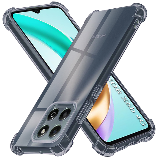 Honor X6b - Techsuit - Ütésálló Átlátszó Szilikon Tok - Füst Fekete tok