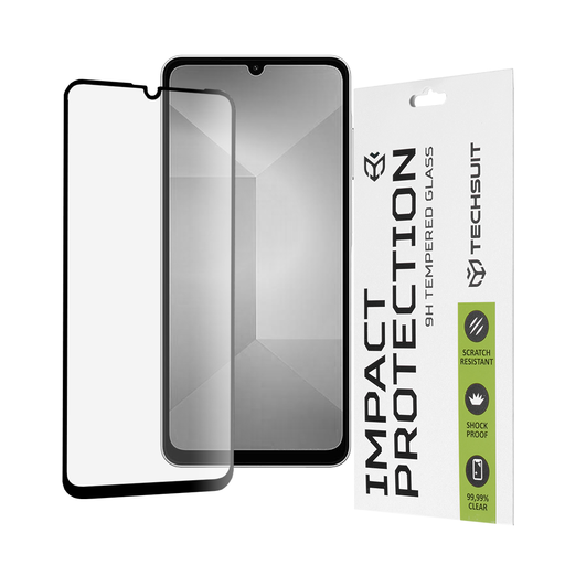Teljes fedésű / Teljes ragasztású üvegfólia - Techsuit - 111D - Samsung Galaxy A07 4G - Fekete üvegfólia