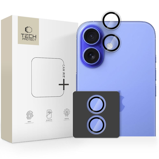 iPhone 17 priehľadná Tech-protect Camring Fit+ sklenená fólia