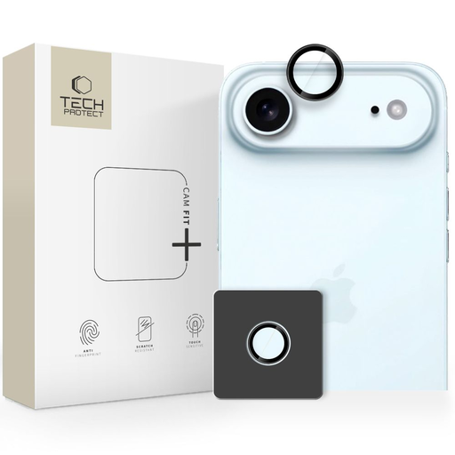 iPhone 17 Air Čierna Tech-Protect Camring Fit+ sklenená fólia