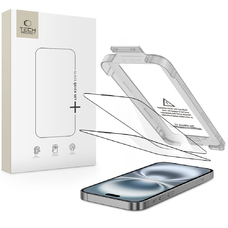 Edzett Üveg Tech-protect Quick Set+ 2-pack iPhone 17 Fekete üvegfólia