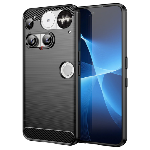 Techsuit védőtok - Carbon Silicone - Nothing Phone (3) - Fekete tok