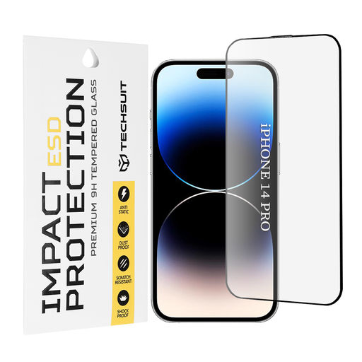 iPhone 14 Pro - ESD üveg - Techsuit - Fekete