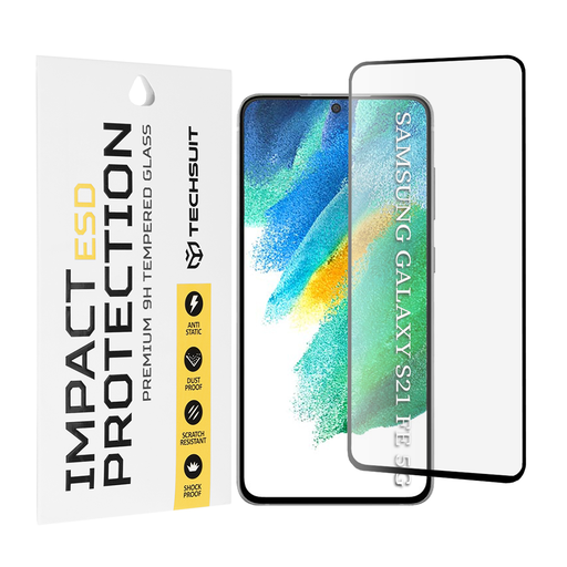 Techsuit - ESD Üveg - Samsung Galaxy S21 FE 5G - Fekete