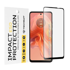 Motorola Moto G04 / G04s / G24 / G24 Power / E14 - Techsuit - ESD üveg - Fekete üvegfólia