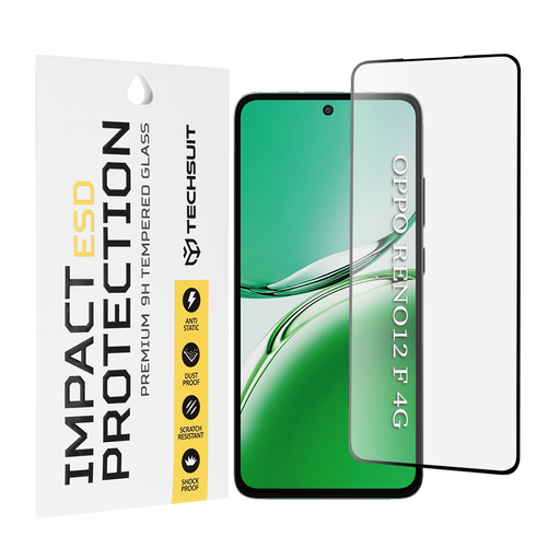 Oppo Reno12 F 4G / Reno12 F 5G / Reno12 FS 4G / Reno12 FS 5G - Techsuit - ESD Üveg - Fekete. üvegfólia