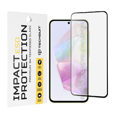 Techsuit - Fekete ESD üveg - Samsung Galaxy A35 5G / A55 5G / M35. üvegfólia