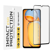 Techsuit - ESD Glass - Fekete védőburkolat Xiaomi Redmi 13C 4G / Redmi 13C 5G / Poco C65 készülékekhez. üvegfólia