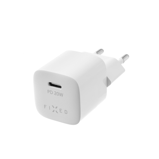 Fixed - Mini fali töltő (FIXC20M-C-WH) - Type-C, Power Delivery 3.0, 20W - Fehér