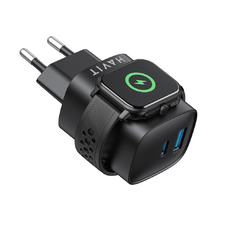 Havit - Fali töltő (UC132 EU) - USB, Type-C, Vezeték nélküli, 22W - Fekete