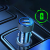 Techsuit - Prémium Autós Töltő VoltDuo (C2) - LED Fénnyel, USB QC 3.0, Type-C PD30W, 5V/3A, ABS, Fém - Fekete. - 2. kép