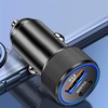 Techsuit - Prémium Autós Töltő VoltDuo (C2) - LED Fénnyel, USB QC 3.0, Type-C PD30W, 5V/3A, ABS, Fém - Fekete. - 3. kép