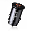 Techsuit - Prémium autós töltő MiniFuseX (C4) - Gyors töltés, mini dizájn, 2 az 1-ben USB QC 4.0, Type-C PD20W, 5V/3A, ABS - Fekete. - 0. kép
