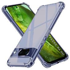 Google Pixel 8a - Ütésálló Átlátszó Szilikon Tok - Füstfekete tok