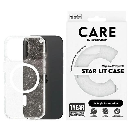 CARE by PanzerGlass Csúcskategóriás Csillagos Fény Tok iPhone 16 Pro 6.3 CARE by PanzerGlass Csúcskategóriás Csillagos Fény Tok iPhone 16 Pro 6.3