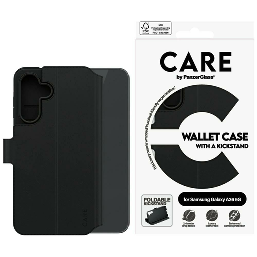 CARE by PanzerGlass Feature Wallet Kickstand Samsung Galaxy A36 5G tok - Fekete CARE by PanzerGlass Feature Wallet Kickstand Samsung Galaxy A36 5G tok - Fekete