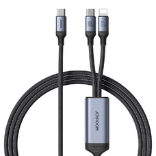 2 az 1-ben kábel Joyroom speedy series SA21-1T2 USB-C - USB-C / Lightning 100W 1,5m fekete