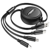 USB-A to Lightning / microUSB / USB-C Töltőkábel Hoco X75 3in1, 18W, 2A, 1m, Fekete - 0. kép