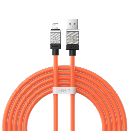 Baseus - Data Cable CoolPlay sorozat (CAKW000507) - USB Lightning Gyors Töltőkábel, 2.4A, 2m - Narancssárga