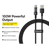Baseus - Gem adatkábel (P10373002111-00) - USB Type-C, Szupergyors töltés 100W, 1m - Klaszter fekete - 4. kép