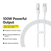 Baseus - Gem adatkábel (P10373002211-00) - USB típusú Type-C, Szupergyors töltés 100W, 1m - Holdfehér - 4. kép