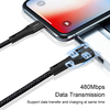 Lito - Adatkábel (LD14) - USB-típus C gyorstöltő 60W, 480Mbps, nejlon, 1m - Fekete - 0. kép