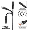 Lito - Adatkábel (LD14) - USB-típus C gyorstöltő 60W, 480Mbps, nejlon, 1m - Fekete - 2. kép