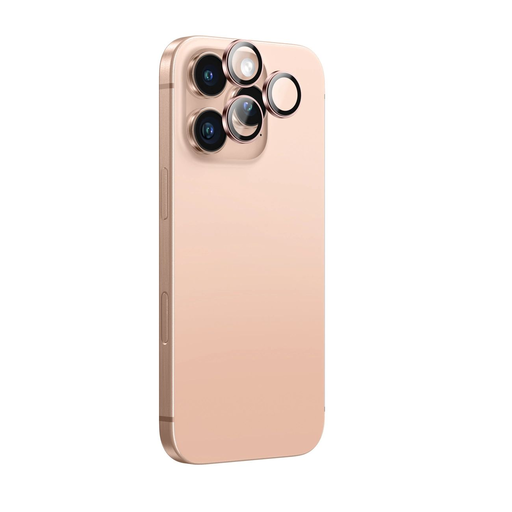 AmazingThing AR Alumínium 3 lencsés üvegfólia kameravédő kerettel iPhone 16 Pro / 16 Pro Max - Rózsaarany üvegfólia AmazingThing AR Alumínium 3 lencsés üvegfólia kameravédő kerettel iPhone 16 Pro / 16 Pro Max - Rózsaarany üvegfólia