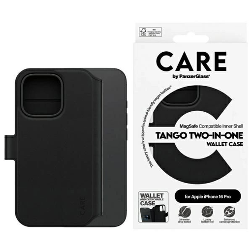 CARE by PanzerGlass Feature Tango 2in1 Wallet MagSafe Tok iPhone 16 Pro - Fekete CARE by PanzerGlass Feature Tango 2in1 Wallet MagSafe Tok iPhone 16 Pro - Fekete