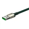 Baseus Cafule Nylon harisnyázott USB/USB-Type C kábel VOOC QC 3.0 5A 1m zöld (CATKLF-VA06) - 3. kép