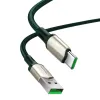 Baseus Cafule Nylon harisnyázott USB/USB-Type C kábel VOOC QC 3.0 5A 1m zöld (CATKLF-VA06) - 4. kép