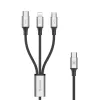 Baseus Rapid USB Type-C - micro USB/ Lightning/ USB Type-C kábel 1,2m 3A ezüst (CAMLT-SUS1) - 0. kép