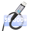 Lito - Adatkábel (LD10) - Type-C to Type-C, Gyors töltés 60W, LED-del, 1,2 m - Fekete - 1. kép