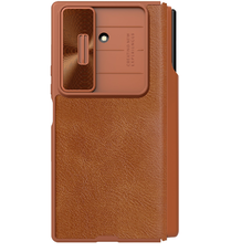 Nillkin Qin Book PRO Pen Slot tok Samsung Galaxy Z Fold 7-hez Barna