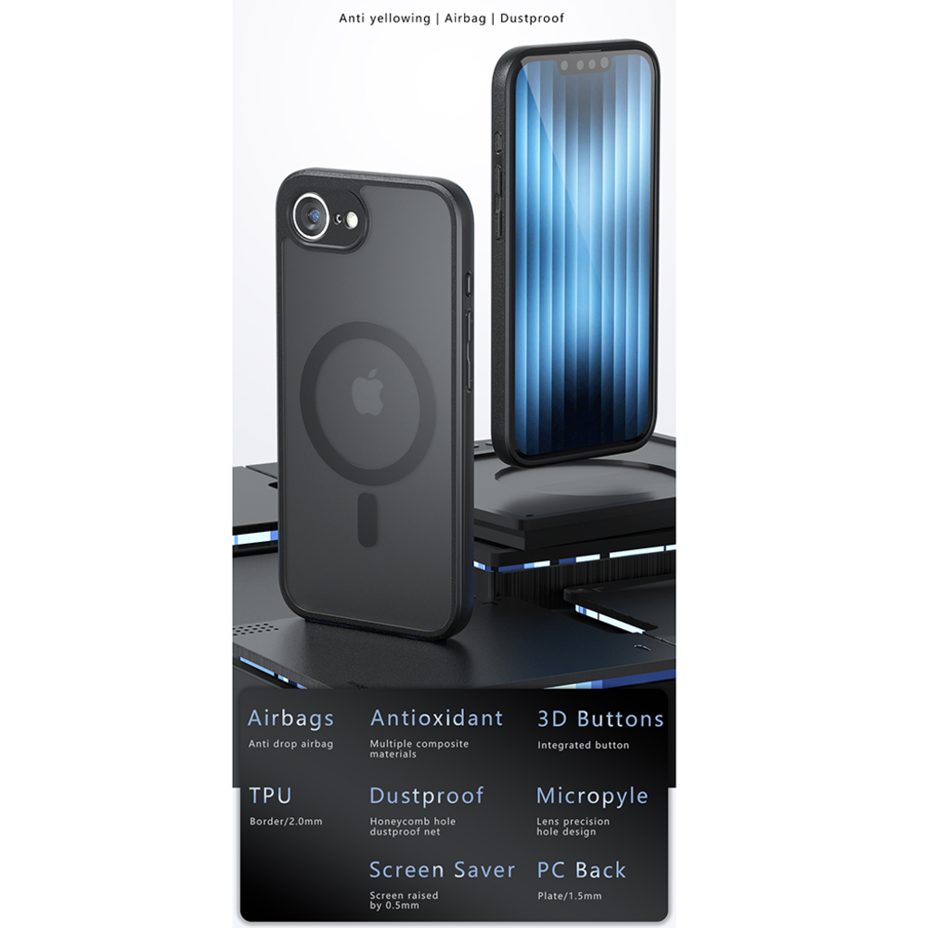 Tok - Techsuit PureFrost MagSafe - OnePlus 13R - Matt Fekete tok - 8