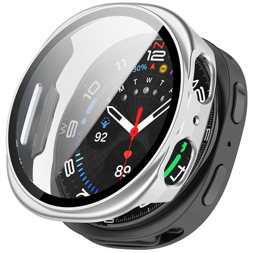 Samsung Galaxy Watch8 40mm - Techsuit - Defense360 Pro + Képernyővédő - Ezüst tok Samsung Galaxy Watch8 40mm - Techsuit - Defense360 Pro + Képernyővédő - Ezüst tok