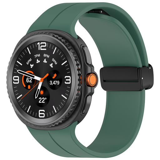 Samsung Galaxy Watch8 40mm/Watch8 44mm/Watch8 Classic/Ultra 2 - Techsuit óraszíj (W011) - Sötétzöld
