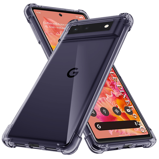 Ütésálló átlátszó szilikontok - Google Pixel 6 - Füstfekete - Techsuit. tok Ütésálló átlátszó szilikontok - Google Pixel 6 - Füstfekete - Techsuit. tok