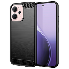 Telefon tok - Techsuit - Szénszálas szilikon - Oppo Reno 14F - Fekete.